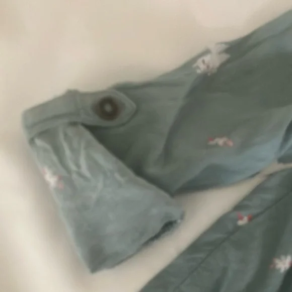 Kids Green Blouse Orange Patterned Kids Top and Ruffled Bell Bottom Jeans - Picture 2 of 7